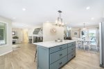 Kitchen is open to the dining area and living room